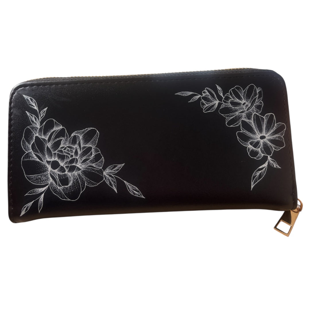 Floral purse - Black
