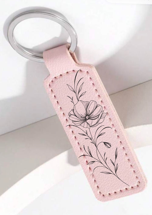 Poppy Floral Keychain - Pink